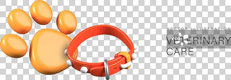 兽医护理爪印可调节项圈图片素材