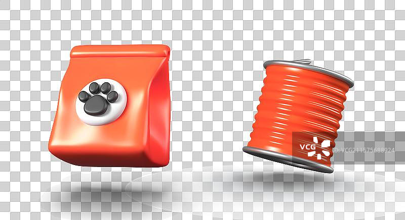 带爪印的红色铝合金封闭罐套装图片素材