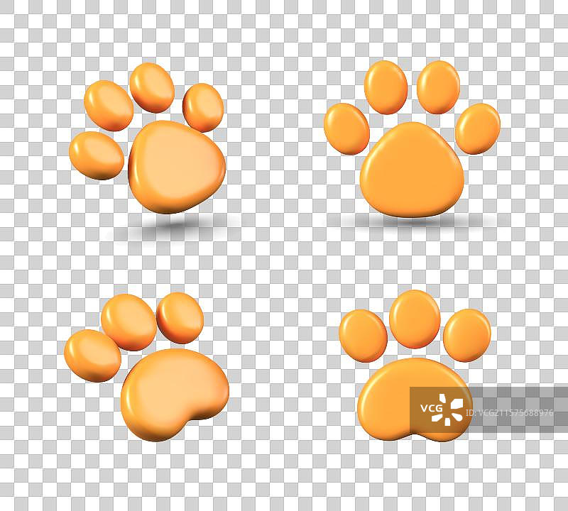 宠物的3D爪印集合图片素材