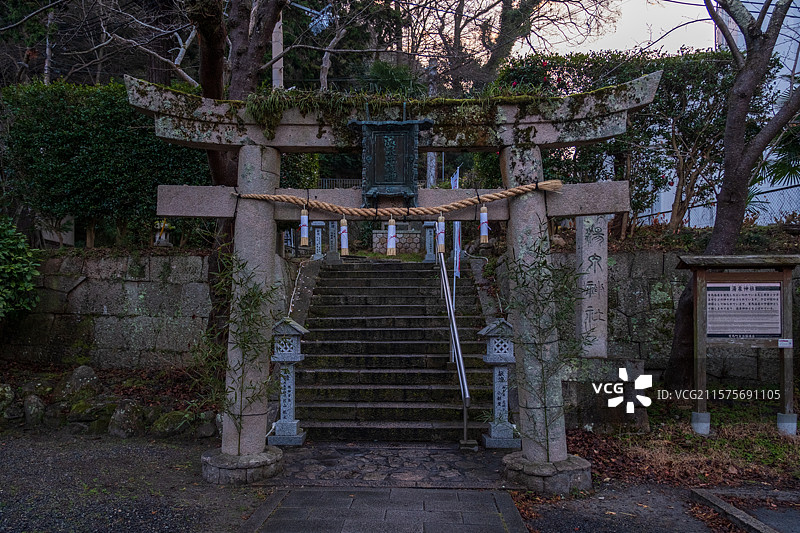 日本神户有马温泉汤泉神社图片素材