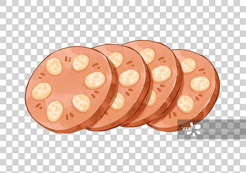糯米藕蜜藕美食手绘风格插画元素图片素材
