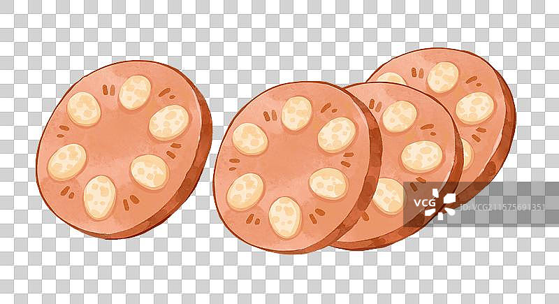 糯米藕蜜藕美食手绘风格插画元素图片素材
