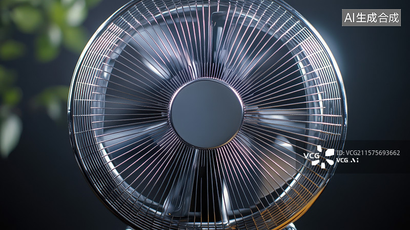 【AI数字艺术】旋转的电风扇特写图片素材