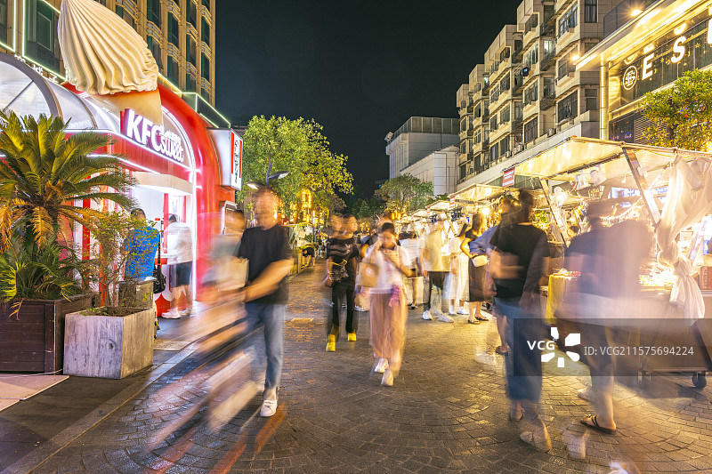 杭州武林夜市夜景图片素材