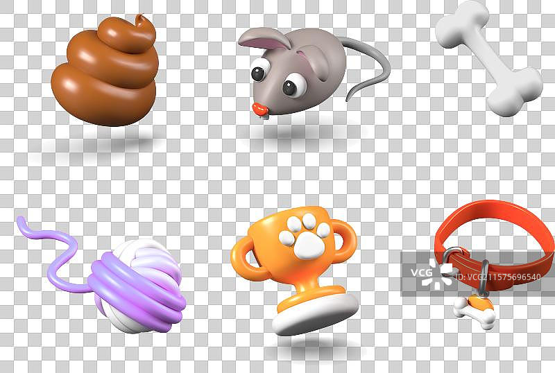 粪便玩具老鼠骨头线球金杯图片素材