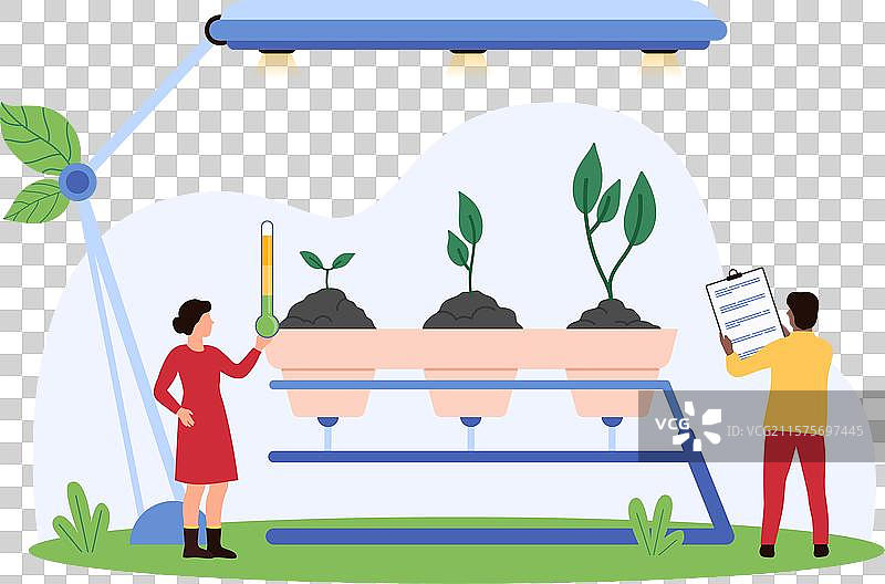 生态农业中的小人们在种植农作物图片素材