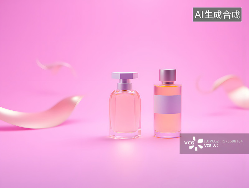 【AI数字艺术】3D渲染的化妆品模板展台背景图片素材