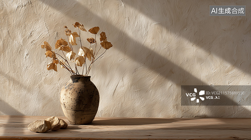 【AI数字艺术】侘寂风静物画图片素材