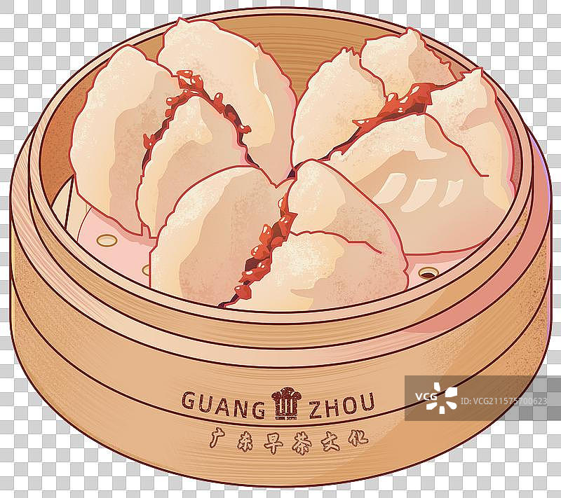 广州叉烧包广东早茶文化蒸笼中华传统美食中国风国潮风图片素材