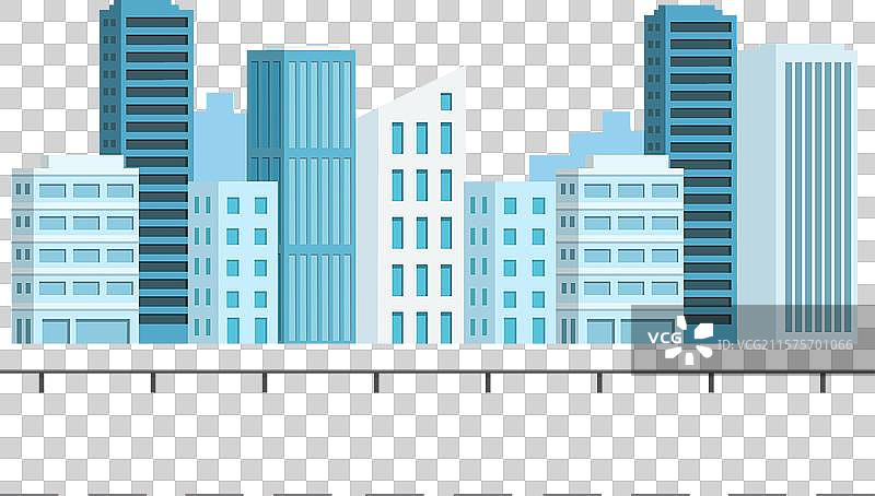 现代摩天大楼的城市街道高速公路图片素材