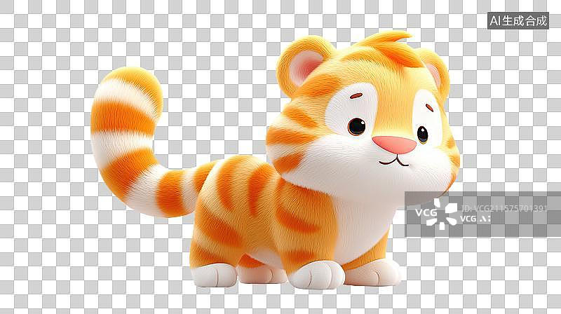 【AI数字艺术】可爱的卡通老虎幼崽图片素材