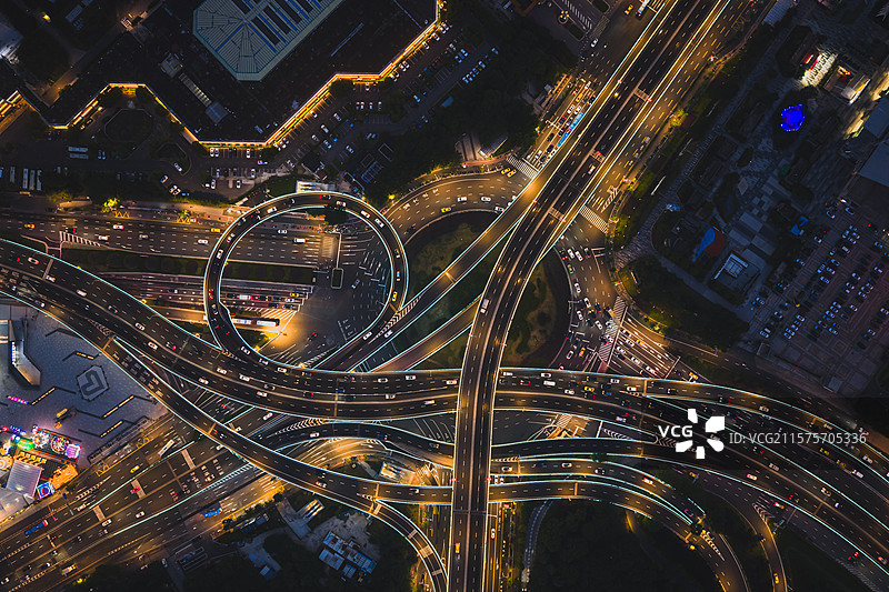 南京新庄立交桥夜景图片素材