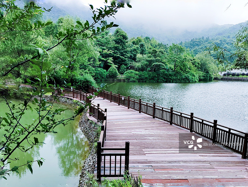 云山雾罩江西赣州三百山顶风景图片素材