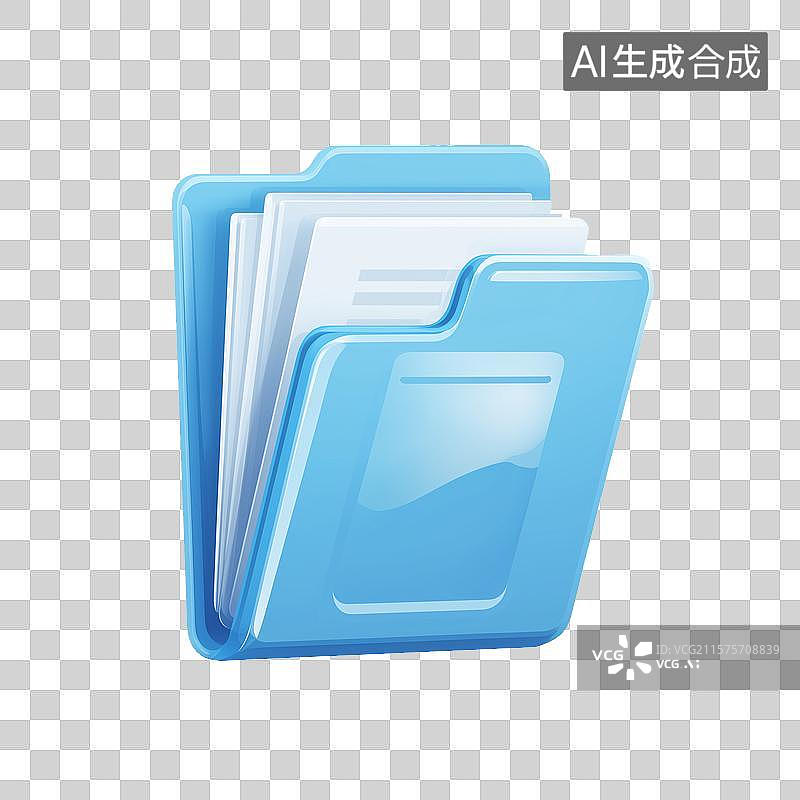 【AI数字艺术】蓝色的文件夹图片素材
