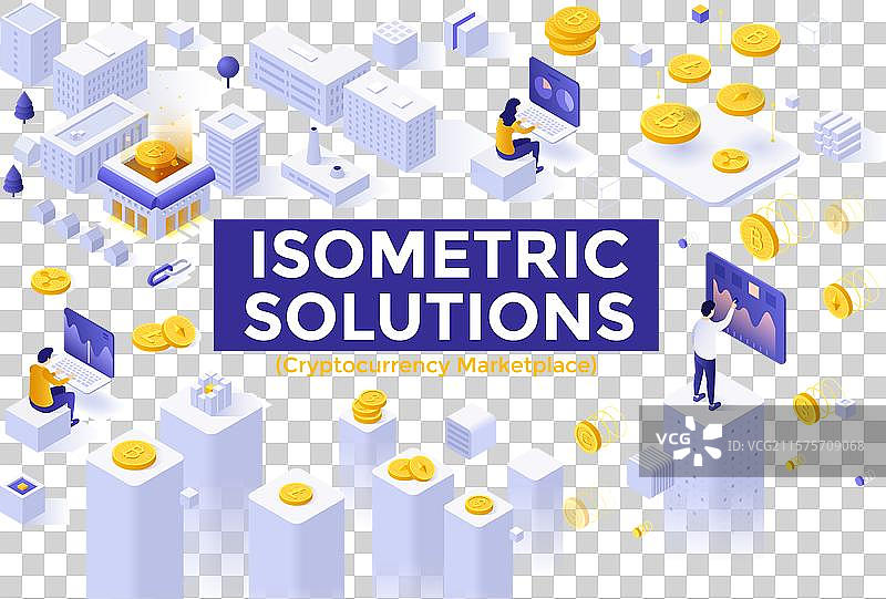 现代等距着陆页模板图片素材