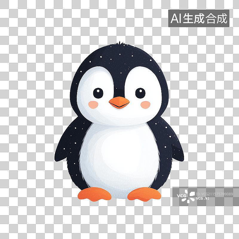【AI数字艺术】可爱的企鹅图标图片素材