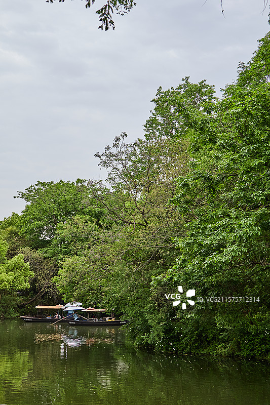 杭州西溪国家湿地公园游船图片素材