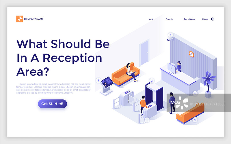 现代等距着陆页模板图片素材
