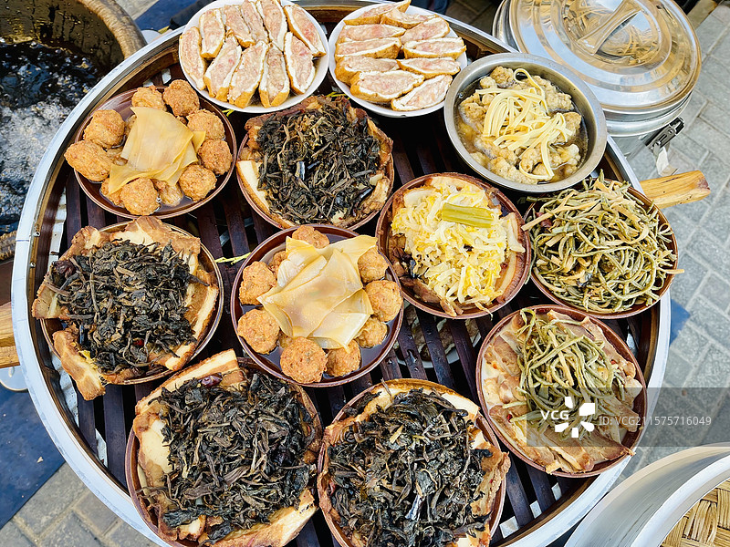 河北石家庄正定美食特色八大碗市井文化街头美食图片素材