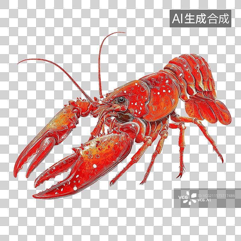 【AI数字艺术】孤立的小龙虾图标图片素材