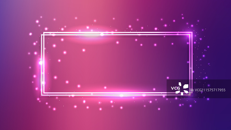 发光的霓虹双矩形框架图片素材