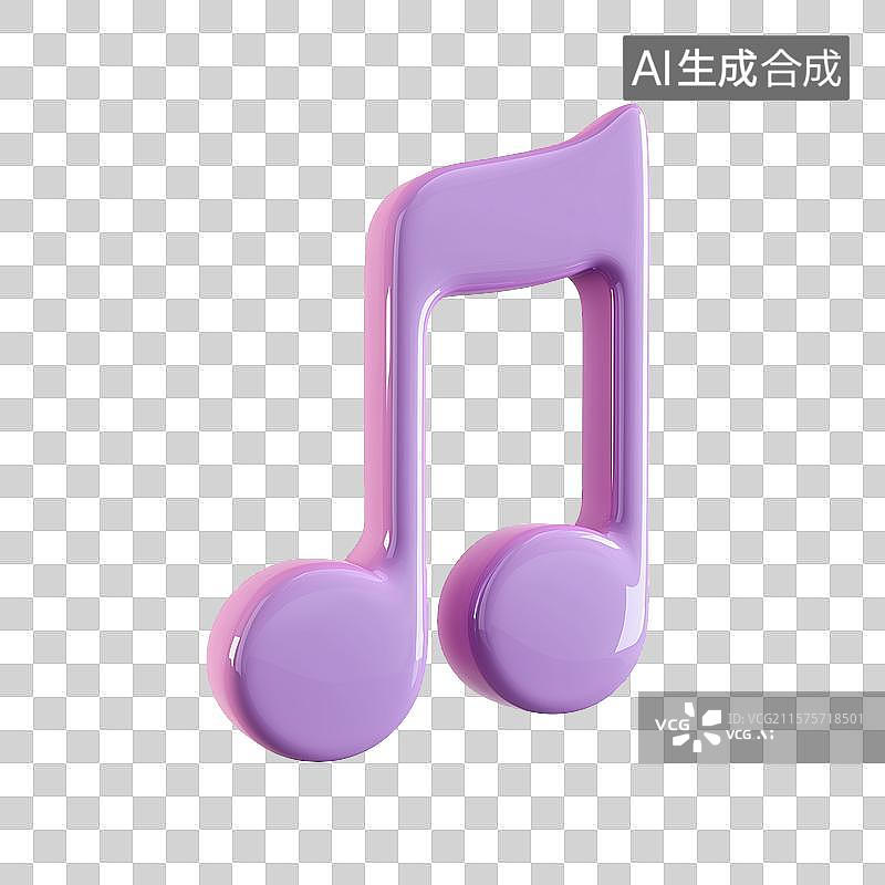 【AI数字艺术】音乐音符3d图标图片素材
