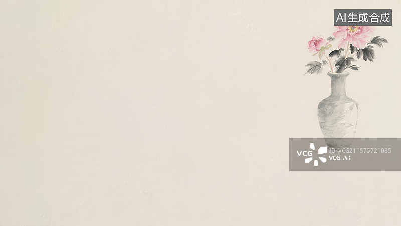 【AI数字艺术】水墨画右上图片素材