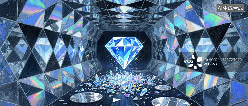 【AI数字艺术】璀璨钻石空间图片素材