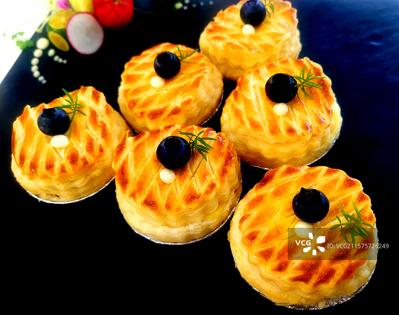 马苏里拉芝士挞、面点、美食、厨艺、2025“福龙”杯中国粤点（早茶）创新交流大赛图片素材