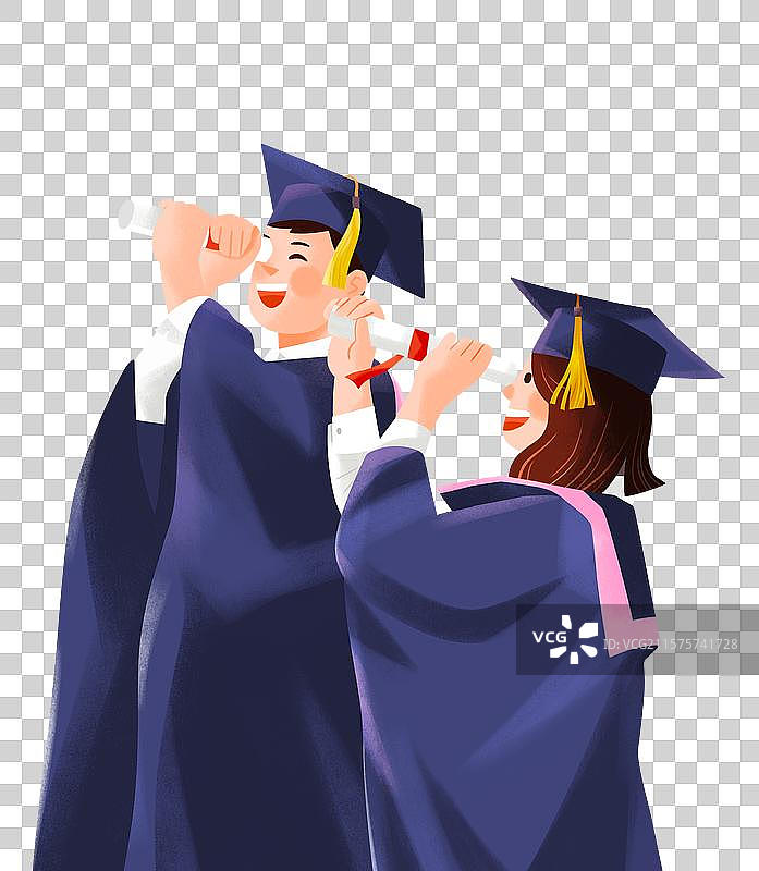 扁平风元素_人物_毕业大学生图片素材