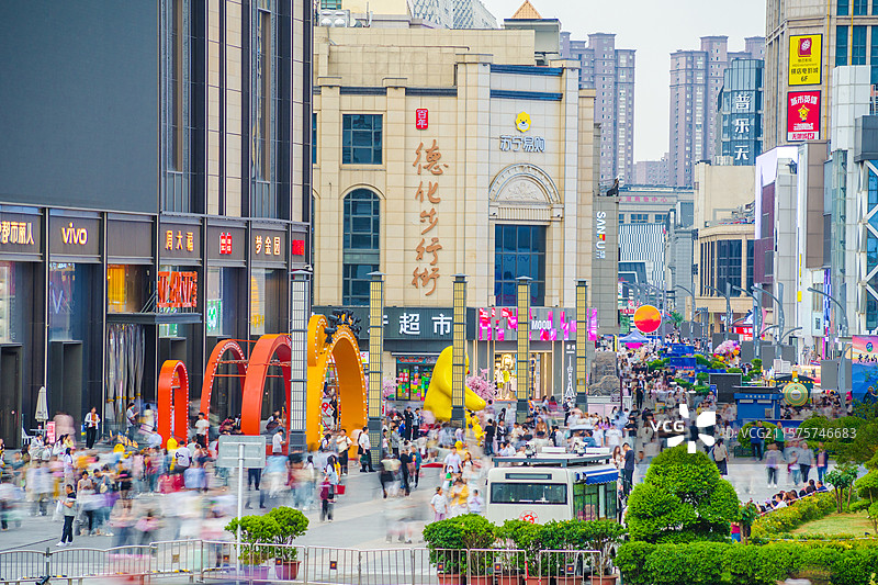 河南郑州二七广场德化步行街图片素材