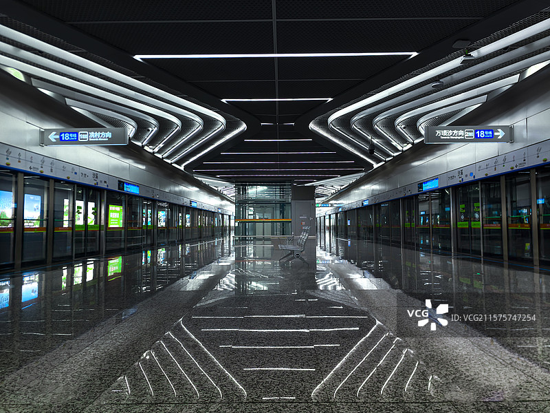 地铁站的科技长廊图片素材