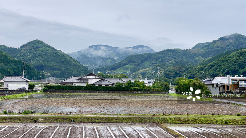 日本熊本农村的田园风光图片素材