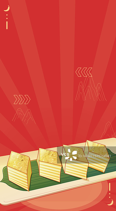 广州桂花千层糕广东早茶文化蒸笼美食平面海报公众号封面新媒体运营图插画图片素材