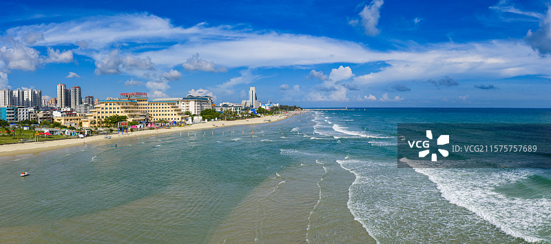 广西北海侨港海滩风光航拍图片素材