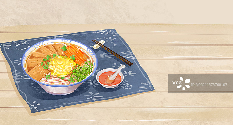 山东省潍坊鸡鸭和乐 鲁菜 山东特色小吃美食插画图片素材