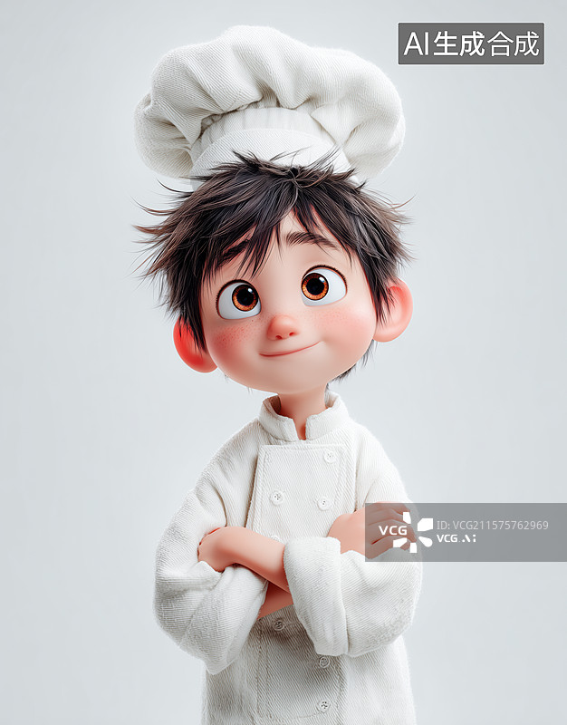 【AI数字艺术】穿着厨师服的卡通人物图片素材