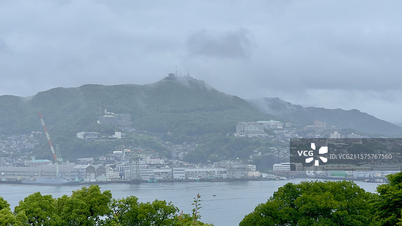 哥拉巴园遥望长崎都市风景图片素材