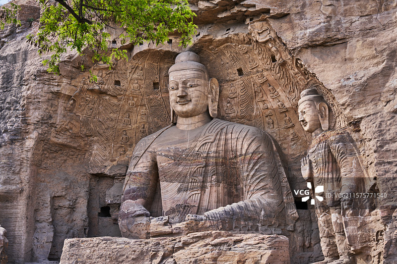 山西云冈石窟第二十窟白佛爷洞图片素材