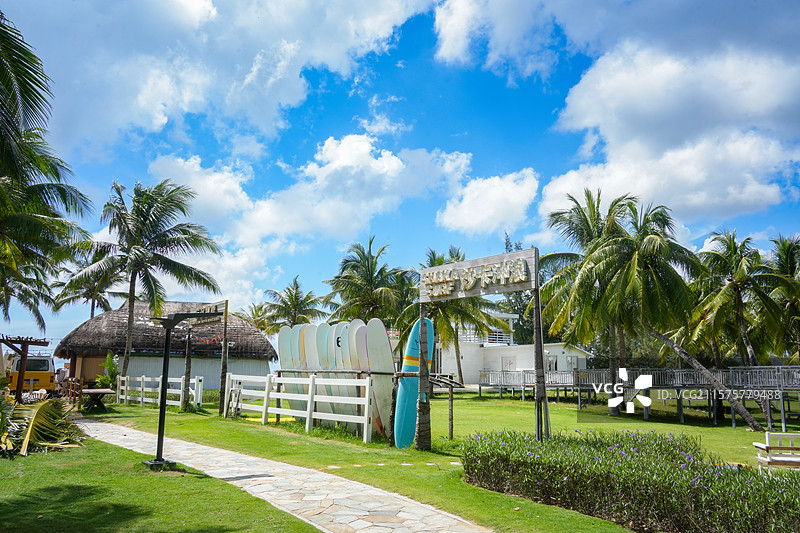 海边度假小屋户外风光图片素材