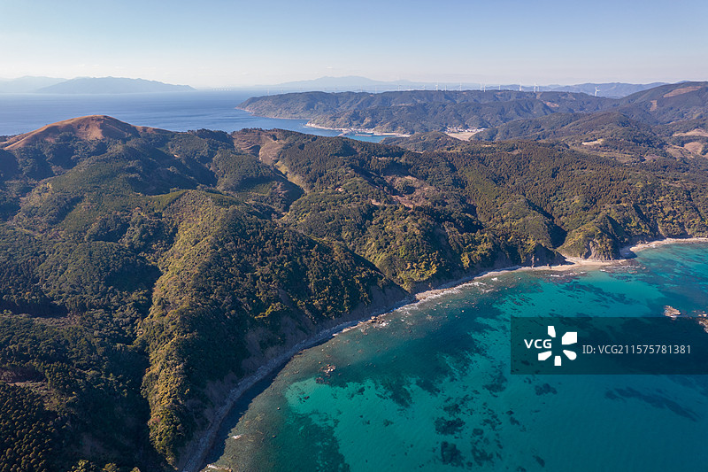 亚洲日本宫崎县都井岬的航拍图片素材