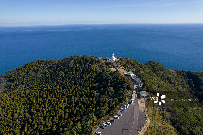 亚洲日本宫崎县都井岬的航拍图片素材