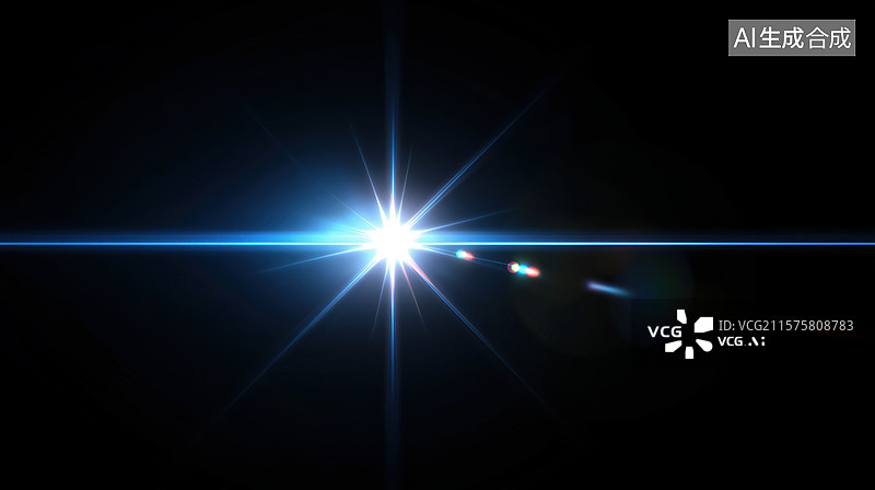 【AI数字艺术】夜空中的光晕与星点图片素材
