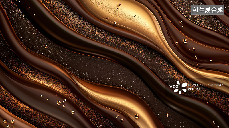 【AI数字艺术】高端金棕色奢华风格纹理光影抽象商务背景图片素材