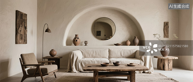 【AI数字艺术】简约现代客厅设计图片素材