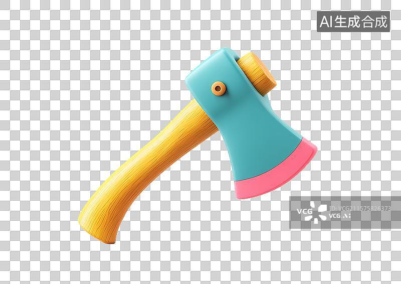 【AI数字艺术】【免抠png素材】一把3D卡通斧头图片素材