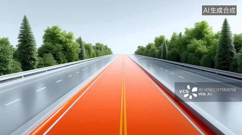 【AI数字艺术】空旷的高速公路场景图片素材