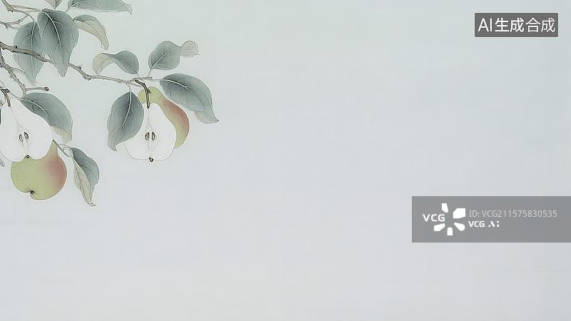 【AI数字艺术】水墨画左上图片素材