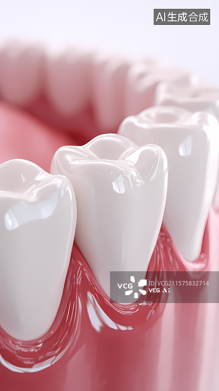 【AI数字艺术】牙齿模型局部特写图片素材