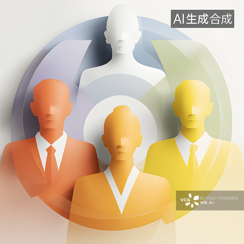 【AI数字艺术】AIGC：抽象组织团队 公司企业 人力资源插图插画图片素材